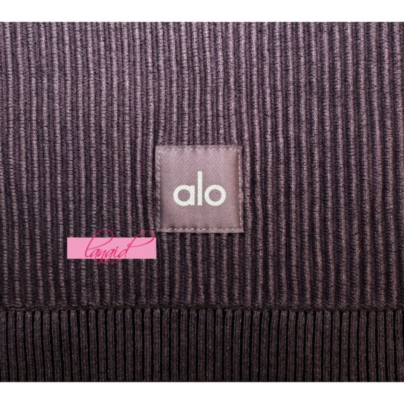 Alo Denim Knit Shawl Raisinette Oversized Relaxed Cropped Sweater Shrug Bolero - Picture 13 of 16